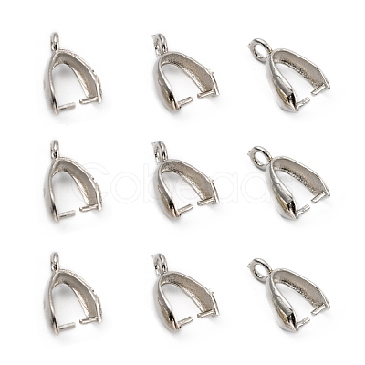 Grade AA Brass Ice Pick Pinch Bails for Pendant Making KK-M008-b-06P-NR-1