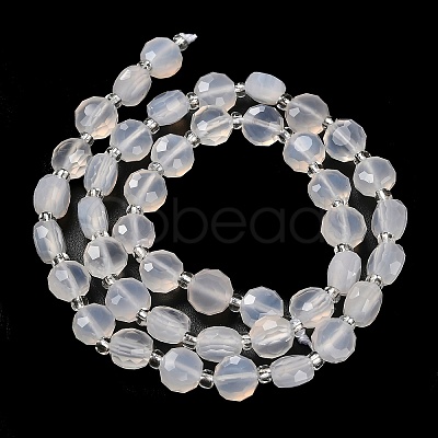 Natural White Agate Beads Strands G-B153-A02-1