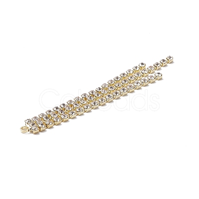 3 Rows Brass Crystal Rhinestone Cup Chain Big Pendants LS-KK-A167-04KCG-1