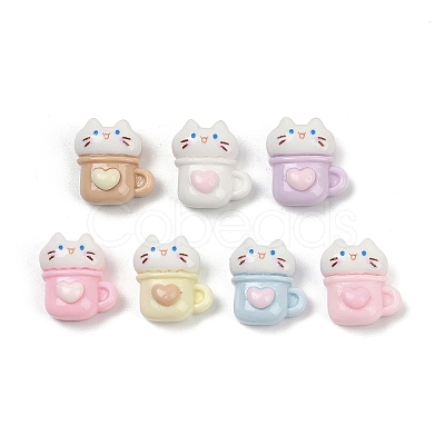 Opaque Resin Cabochons RESI-K043-10F-1