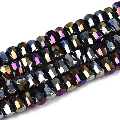 Electroplate Opaque Glass Beads Strands EGLA-N022-09A-C01-1