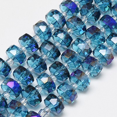 Electroplate Glass Beads Strands EGLA-Q083-6mm-A02-1
