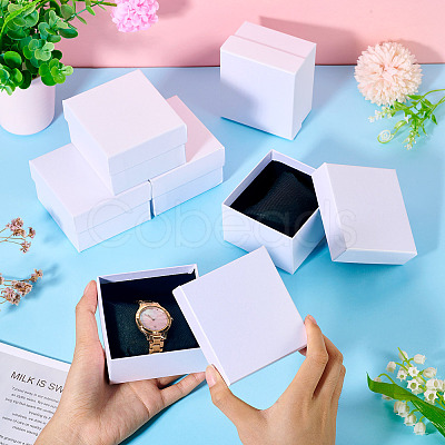 Square Paper Jewelry Bracelet Gift Boxes CON-TAC0010-91B-1