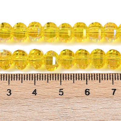 Electroplate Transparent Glass Beads Strands EGLA-B011-08A-AB06-1