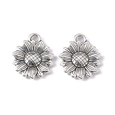 Sunflower Tibetan Style Alloy Pendants TIBEP-R344-35AS-LF-1