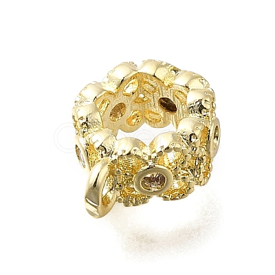 Brass with Cubic Zirconia Tube Bails KK-Q048-01G-1