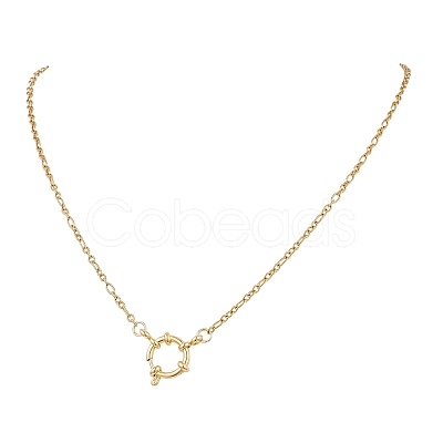 2.5MM 304 Stainless Steel Figaro Chain Necklaces with Spring Ring Clasps NJEW-JN05709-1