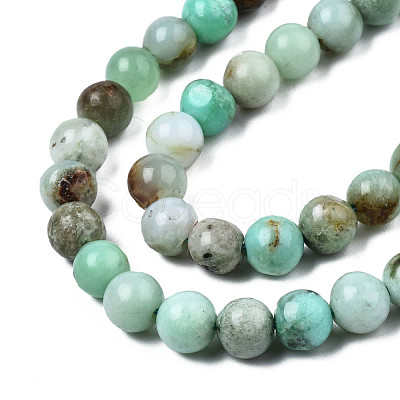 Natural Chrysoprase Beads Strands G-S333-6mm-016-1