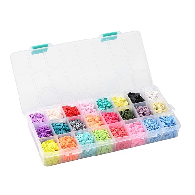 240g 24 Colors Handmade Polymer Clay Beads CLAY-JP0001-10-6mm-1