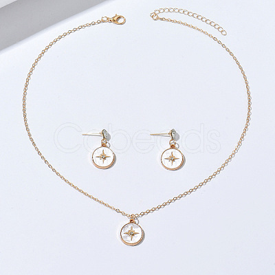 Zinc Alloy Crystal Rhinestone & Acrylic Pendant Necklaces & Stud Dangle Earrings Sets WGD1CBB-03-1