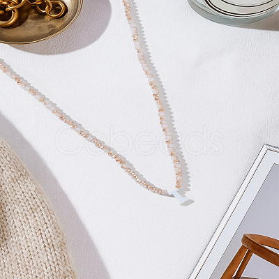 1Pc Glass Rondelle Beaded Necklaces NJEW-LP0007-23I-1