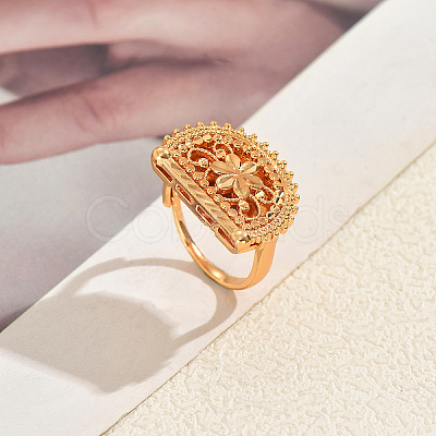 Brass Geometric Floral Finger Rings for Women CO0398-1