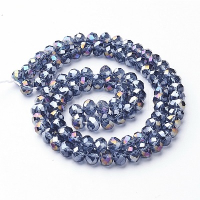 Electroplate Glass Beads Strands GR6MMY-1AB-1