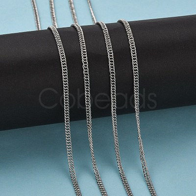 Iron Flat Double Link Chains CH-ZX009-5x3.5mm-P-1
