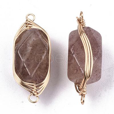 Natural Strawberry Quartz Links/Connectors G-T131-100D-1