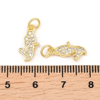 Brass Micro Pave Clear Cubic Zirconia Pendants KK-F931-32G-1
