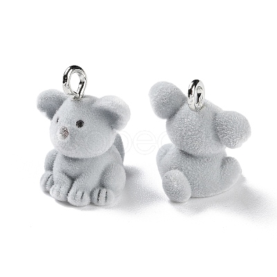 Animal Shape Flocky Resin Pendants RESI-Q229-01B-1