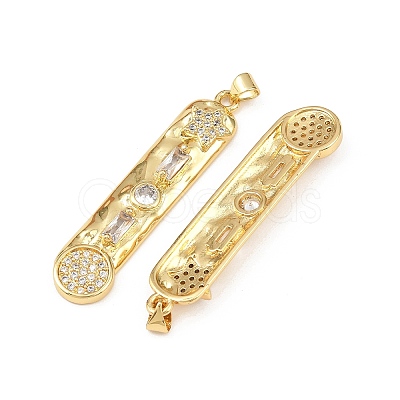 Brass Micro Pave Cubic Zirconia Big Pendants KK-F919-20G-1