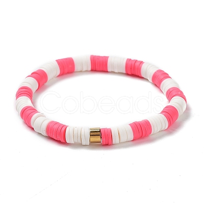 Handmade Polymer Clay Heishi Beads Stretch Bracelets Sets BJEW-JB05902-06-1
