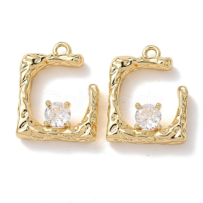 Brass Micro Pave Cubic Zirconia Pendants KK-A295-02B-G-1