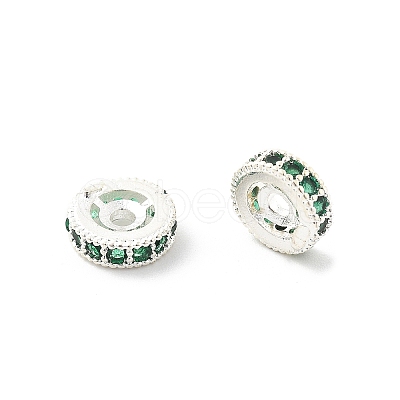 Brass Micro Pave Cubic Zirconia Beads KK-R216-10B-S03-1