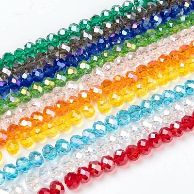 Electroplate Glass Beads Strands EGLA-X0007-01B-6mm-1