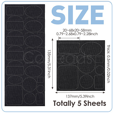 5 Sheets Denim Self-adhesive Patches PATC-TA0001-61E-1
