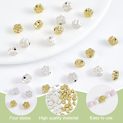 4 Styles Rack Plating Alloy Beads FIND-PH0022-64-1