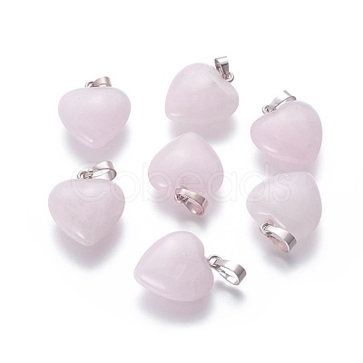 Natural Rose Quartz Pendants G-E434-04P-1