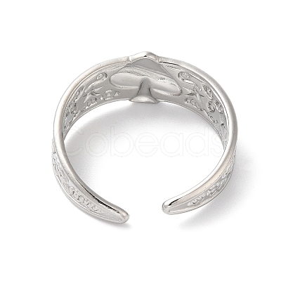 Non-Tarnish 304 Stainless Steel Mushroom Open Cuff Ring for Women RJEW-K245-29P-1
