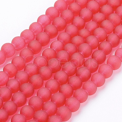 Baking Paint Transparent Glass Bead Strands X-GLAA-S031-4mm-40-1
