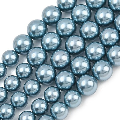 Electroplated Shell Pearl Graduated Beads Strands BSHE-C011-04-04-1