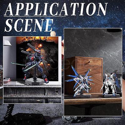Plastic Assembled Action Figure Display Holders ODIS-WH0248-148-1