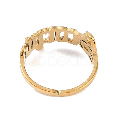 Ion Plating(IP) 304 Stainless Steel Constellation Open Cuff Ring for Women RJEW-C097-01G-05-1
