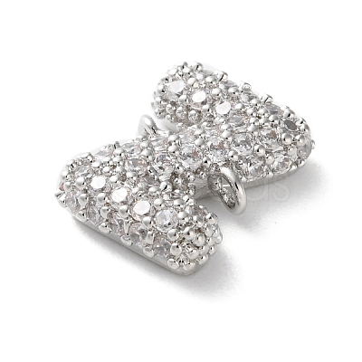 Brass Micro Pave Cubic Zirconia Letter Links KK-I717-04Z-P-1