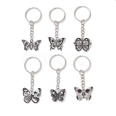 6Pcs Halloween Alloy Enamel Keychian KEYC-JKC01409-1