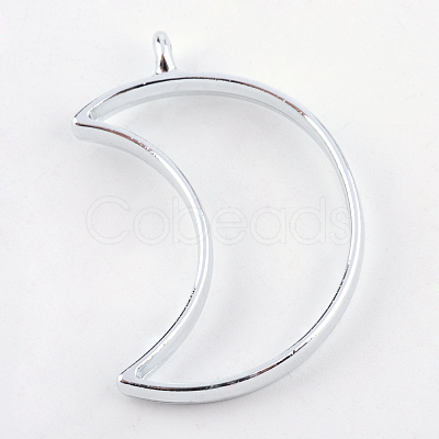 Rack Plating Alloy Open Back Bezel Pendants X-PALLOY-S047-39D-FF-1