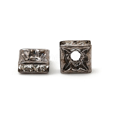 Brass Rhinestone Spacer Beads RB-A013-6x6-01B-NF-1