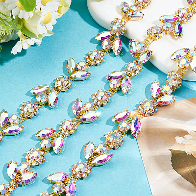 1 Yard Glass Rhinestone Chains DIY-WH0061-027G-1