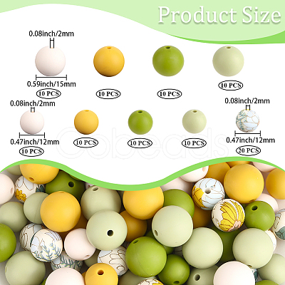 100Pcs Silicone Beads SIL-PA0001-39C-1