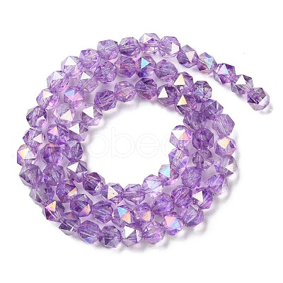Transparent Electroplate Glass Beads Strands EGLA-F160-01C-1