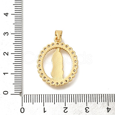 Rack Plating Brass with Cubic Zirconia Pendants KK-Z086-33G-11-1
