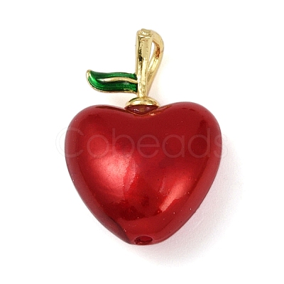 Brass Enamel Pendants KK-R224-12C-G-1