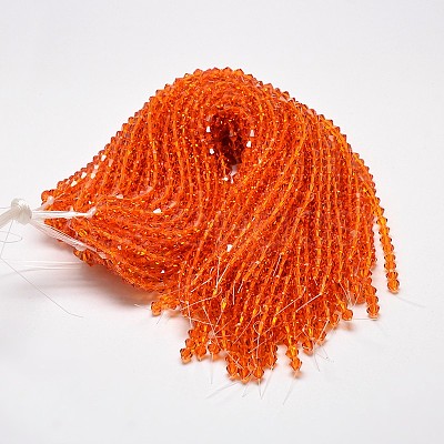 Imitate Austrian Crystal Bicone Glass Beads Strands GLAA-F029-4x4mm-11-1