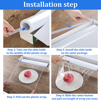 Plastic Reusable Cling Film Slide Cutter AJEW-WH0248-192-1