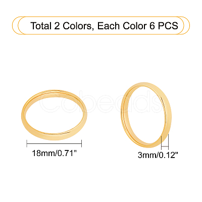 304 Stainless Steel Flat Plain Band Rings STAS-UN0014-93-1
