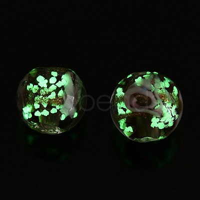 Luminous Handmade Gold Sand Lampwork Beads LAMP-T021-03M-1