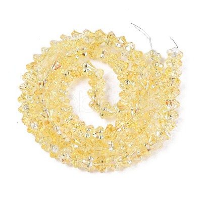 Electroplate Transparent Glass Beads Strands EGLA-N055-03A-10-1