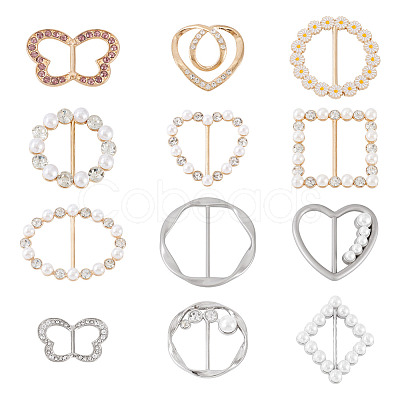 12Pcs 12 Styles Alloy Buckles AJEW-TA0003-44-1