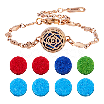 1set 1 Colors Stainless Steel Oval Link Bracelets BJEW-HS0001-10-1